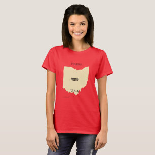 T - Shirt - Ohio Karte mit Stadt