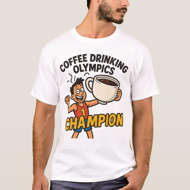 T-Shirt Olympia Kaffeetrinken - Koffein  (Vorderseite)