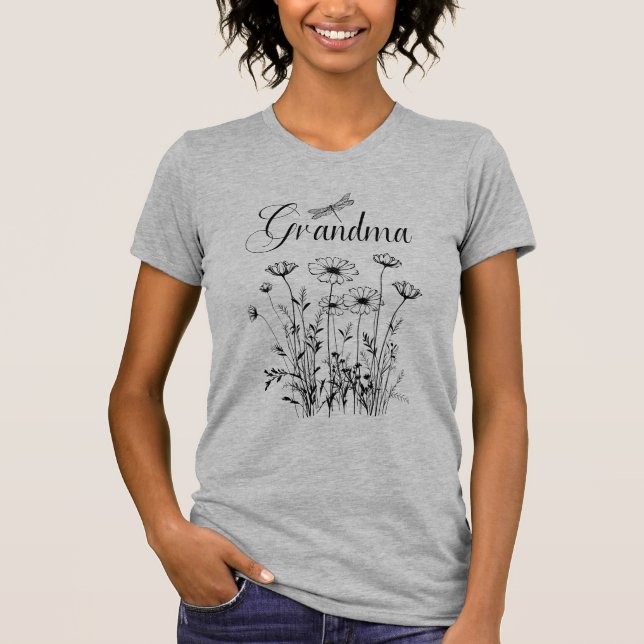 T - Shirt - Oma Wildblume Dragonfly (Vorderseite)