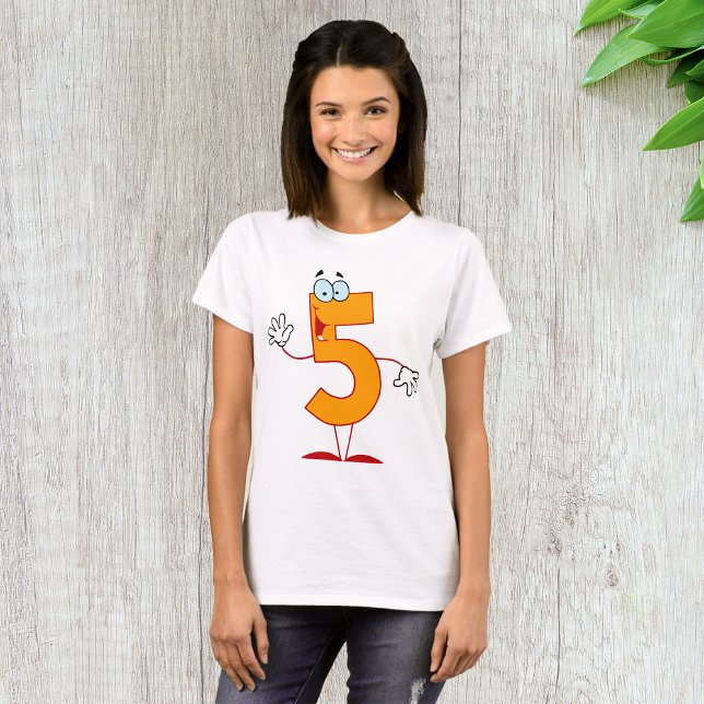 T - Shirt Orange Number 5 Frauen (Von Creator hochgeladen)
