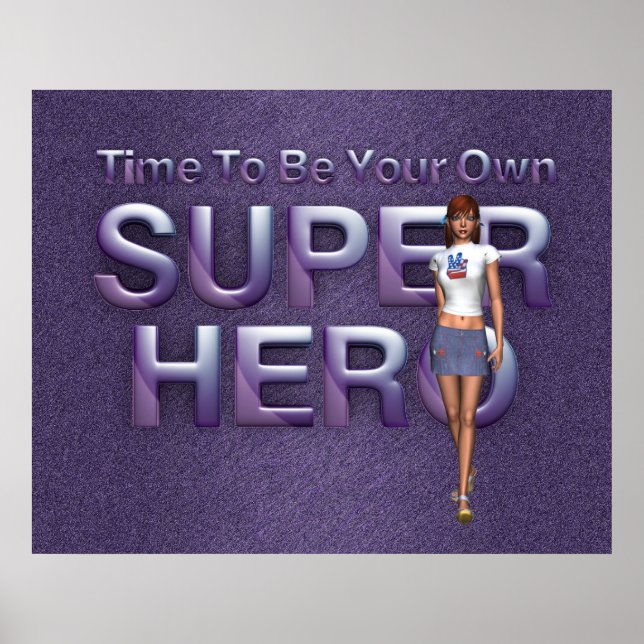 T-SHIRT Own Superhero Poster (Vorne)