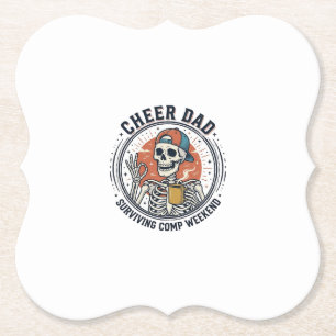 T-Shirt Papa überlebt Wettbewerbs-Wochenende Skele Untersetzer