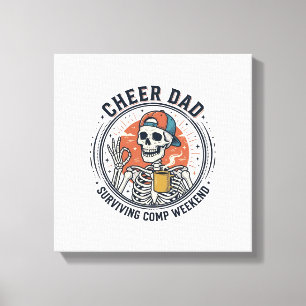T-Shirt Papa überlebt Wettbewerbswochenende Skelet Leinwanddruck