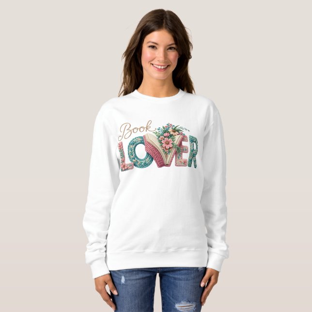 T-Shirt-Pastel Book Lover Design Sweatshirt (Vorne ganz)