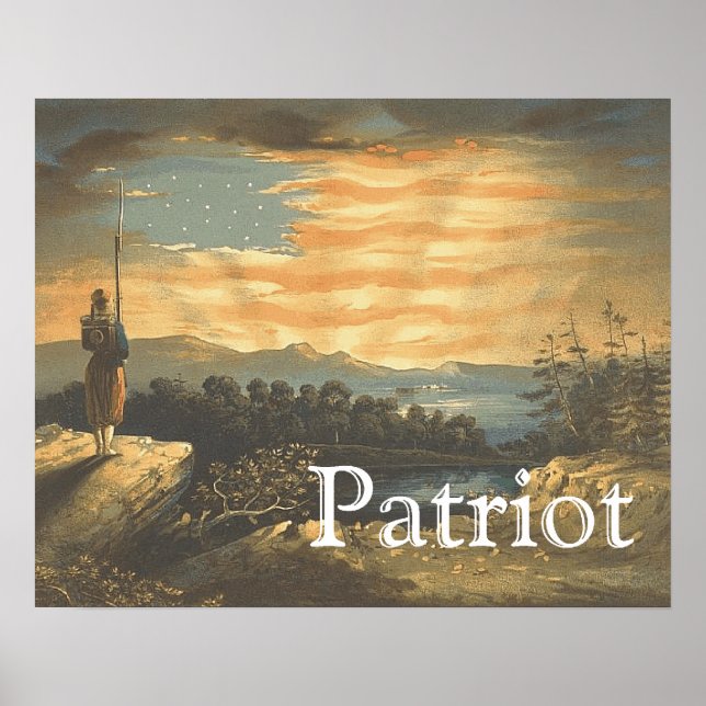 T-SHIRT Patriotic Sky Poster (Vorne)