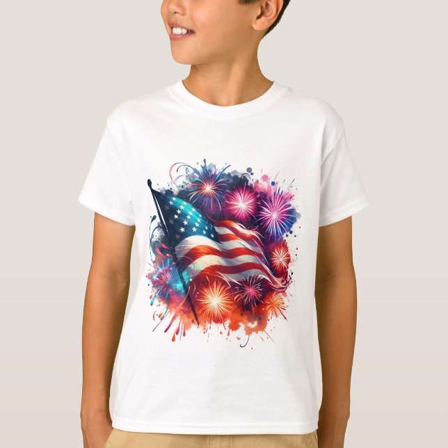 T - Shirt-Patriotische Flagge für Kinder T-Shirt (Vorderseite)