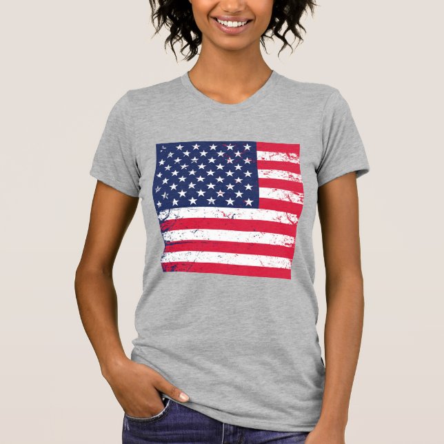 T - Shirt-Patriotischer Flaggenstern T-Shirt (Vorderseite)