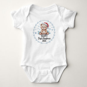 T - Shirt-Personalisiert Baby's First Xmas 2025-Bo Baby Strampler