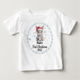 T - Shirt-Personalisiert Baby's First Xmas 2025-Bo Baby T-shirt
