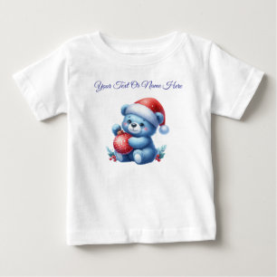T-Shirt-personalisiertes Blau-Weihnachten-Baby-Jer Baby T-shirt