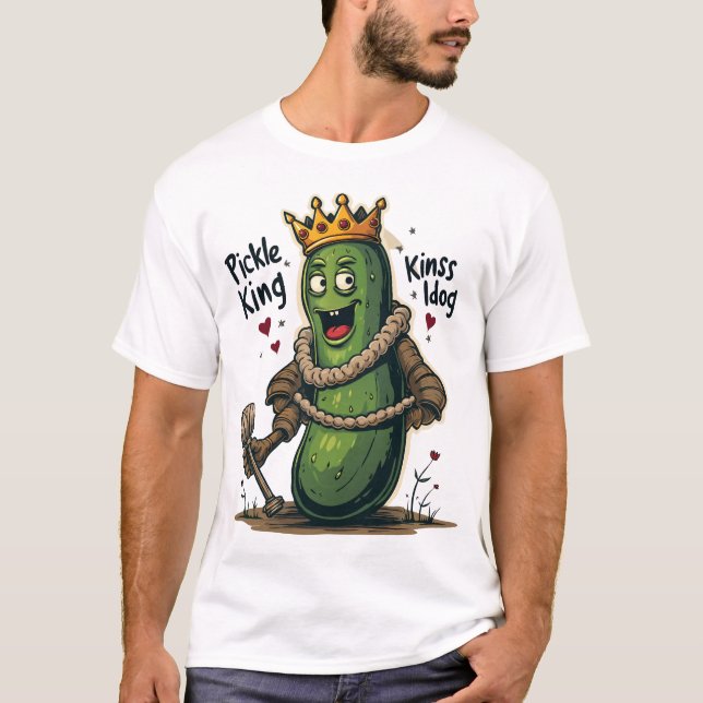 T - Shirt Pickle King - Funny Cartoon Pickle Royal (Vorderseite)