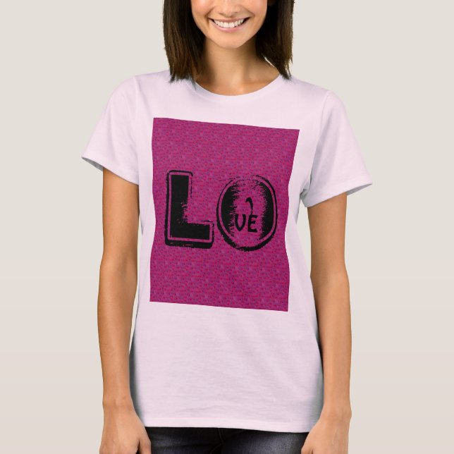 T - SHIRT PINK LIEBE FRAUEN MANDALA (Vorderseite)