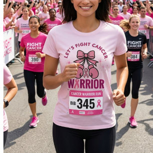 T-Shirt Pink Ribbon Cancer Krieger   Lasst uns käm