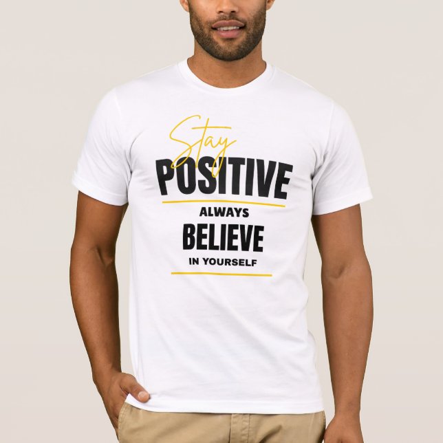 T-Shirt Positive Vibes bleibe (Vorderseite)