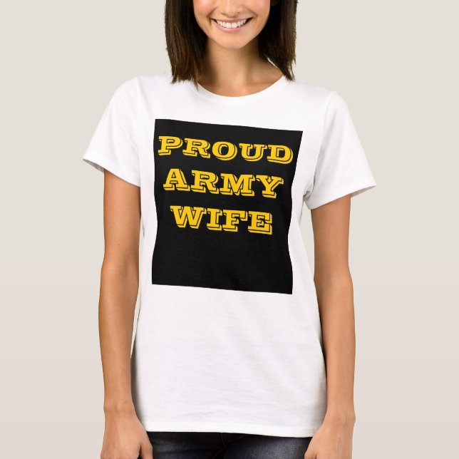 T - Shirt Proud Army Ehefrau (Vorderseite)