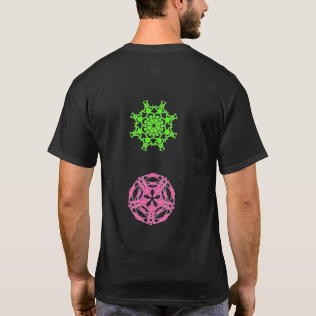 T-shirt psychedelisches fractal Kaleidoskop (Rückseite)