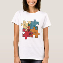 T - Shirt Puzzle Retro für Frauen nächste Stufe