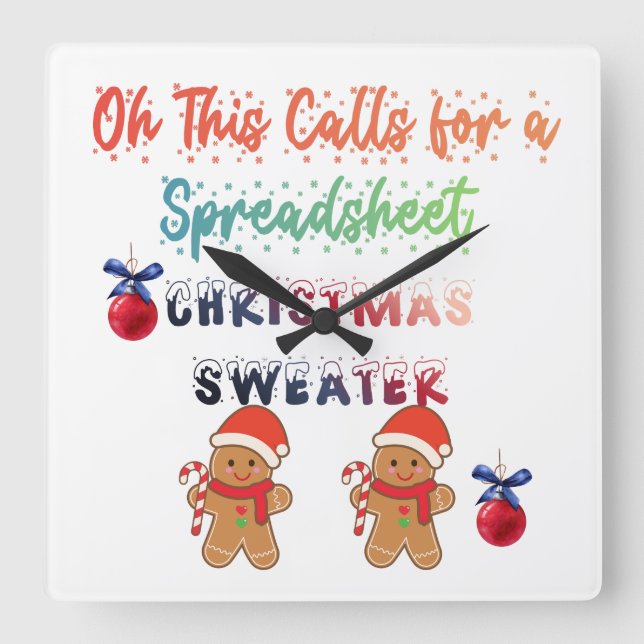 T-Shirt Quadratische Wanduhr (Vorderseite)