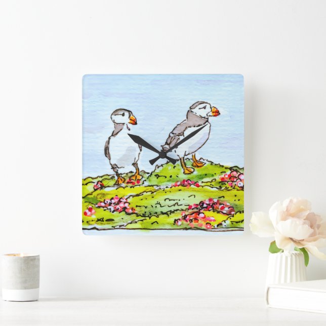 T-Shirt Quadratische Wanduhr (Zuhause)