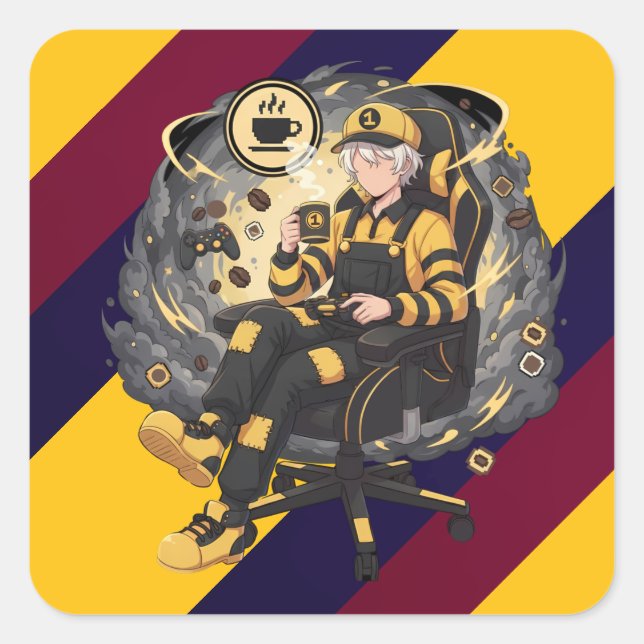 T-Shirt Quadratischer Aufkleber (Vorderseite)