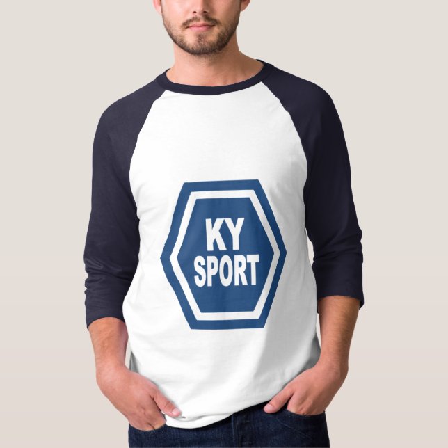 T-shirt raglan blanc marine  KENTUCKY SPORT (Vorderseite)