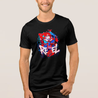 T-Shirt REBEL NEON TOTENKOPF - Cyberpunk Graffiti Tri-Blend Shirt