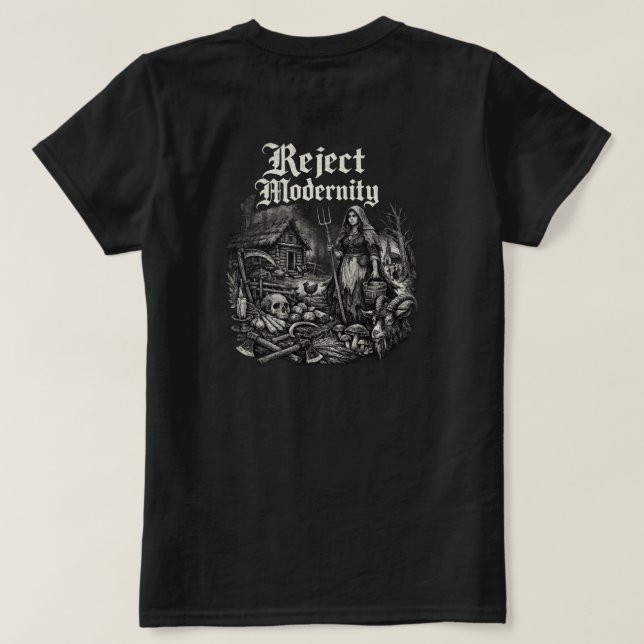 T-Shirt 'Reject Modernity Dark' (Design Rückseite)