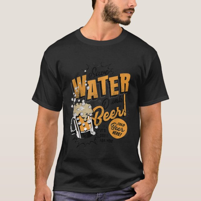 T-Shirt Rette Warter Drinks Cold Beers Nachtclub B (Vorderseite)