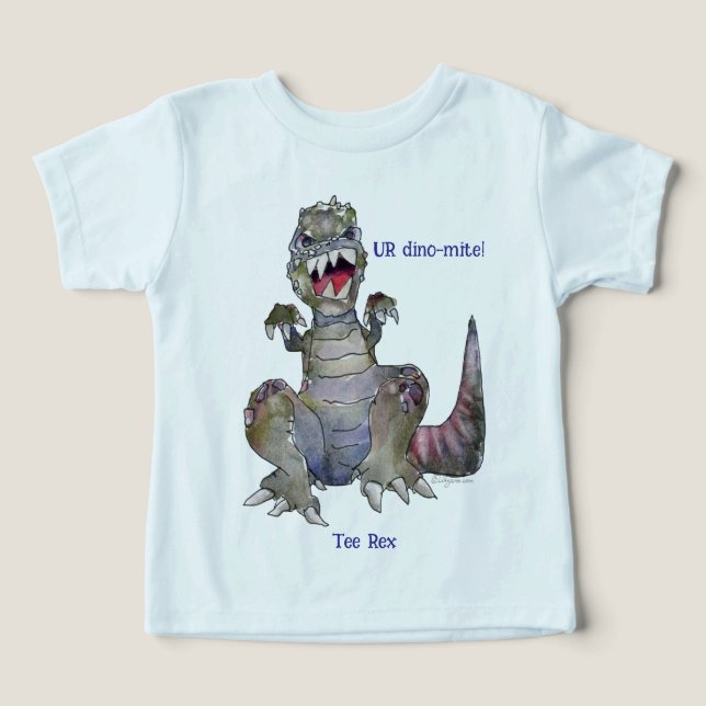 T-Shirt Rex Cartoon Dinosaur T - Shirt (Design Vorderseite)