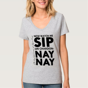 T-Shirt RHOAP Sip-/NayNay (all-schwarzes Logo)