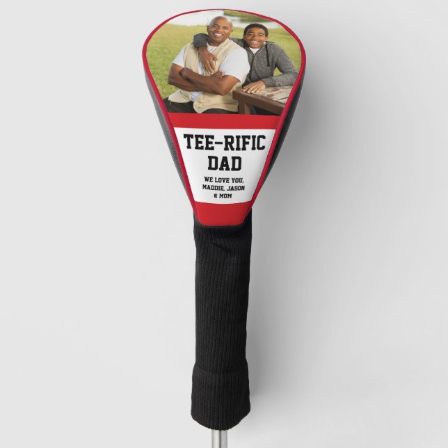 T-Shirt Rific Vater Custom Foto Golf Head Cover Headcover (Vorderseite)