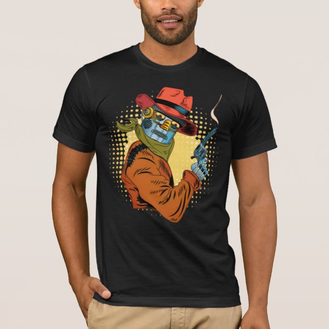 T-Shirt Roboter Cowboy  (Vorderseite)
