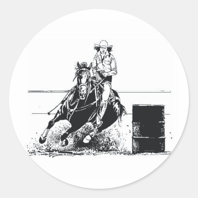 T-SHIRT Rodeo Cowgirl Runder Aufkleber (Vorderseite)