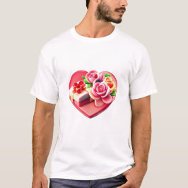 T - Shirt Romantische Rose Herzliche Geschenkboxen