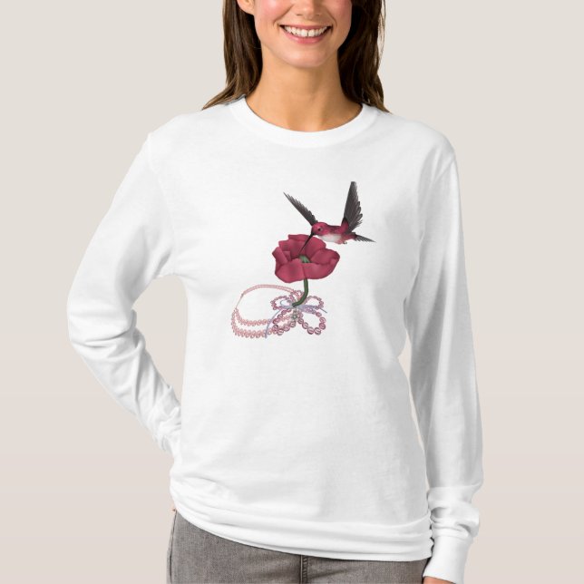 T-Shirt rosa Kolibri (Vorderseite)