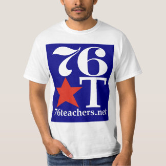 T-Shirt Rot des Wert-76Teachers auf Blau