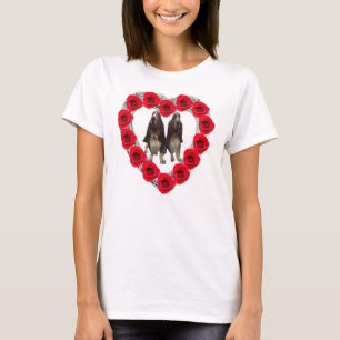T - Shirt Rote Rosen Herz mit Aktiva