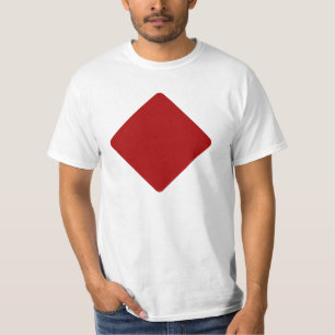 T - Shirt, roter Diamant, Kartensymbol T-Shirt