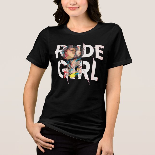 T-Shirt Rude Girl opacity rebellion  Tri-Blend Shirt (Vorderseite)