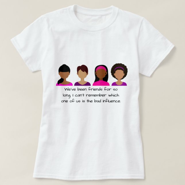 T - Shirt S M L XL Girlfriends Zitat Rosa Lila (Design vorne)