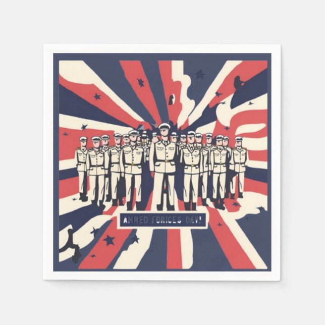 T - Shirt "Salute to Service: Happy Armed Forces D Serviette (Vorderseite)