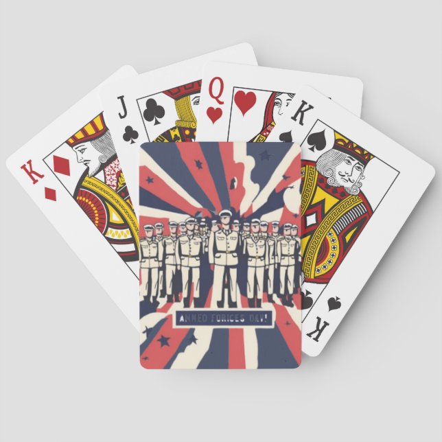 T - Shirt "Salute to Service: Happy Armed Forces D Spielkarten (Rückseite)