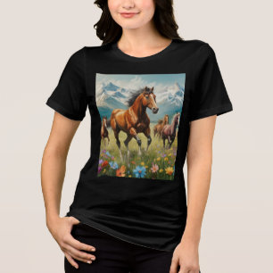 T - Shirt-Sammlung Wild Pferde Tri-Blend Shirt