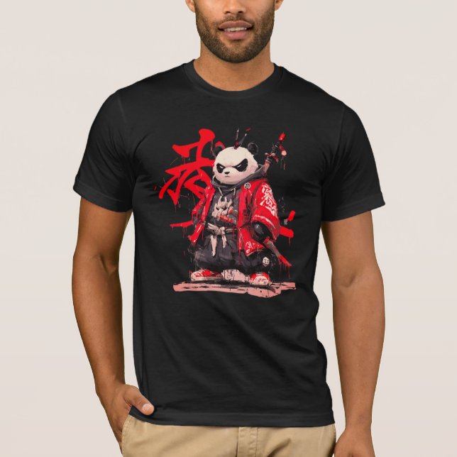 T-Shirt Samurai-Panda. (Vorderseite)