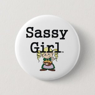 T-Shirt Sassy Girl Button