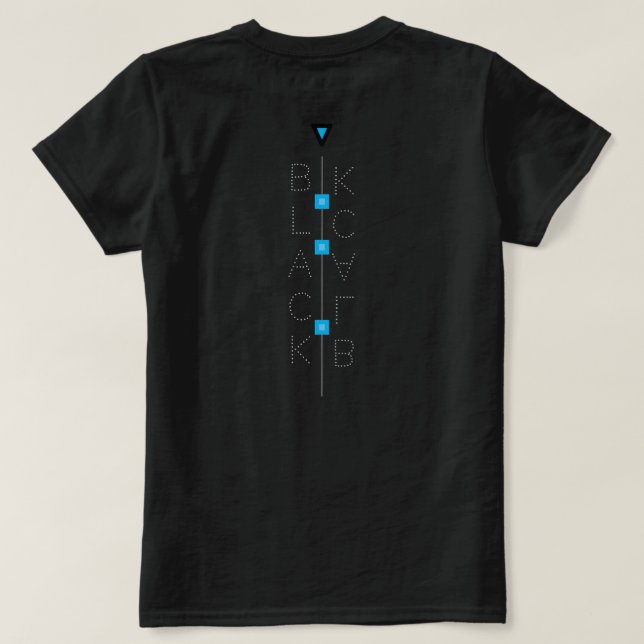 T - Shirt schwarz Punkt blau (Design Rückseite)