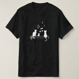 T Shirt Schwarze Katze Ton Ton Humor Musik