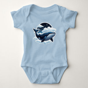 T-Shirt schwebender Wolkenwal mit Sternen Baby Strampler