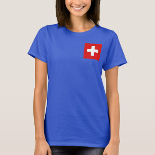 T - Shirt Schweiz Flagge und Karte