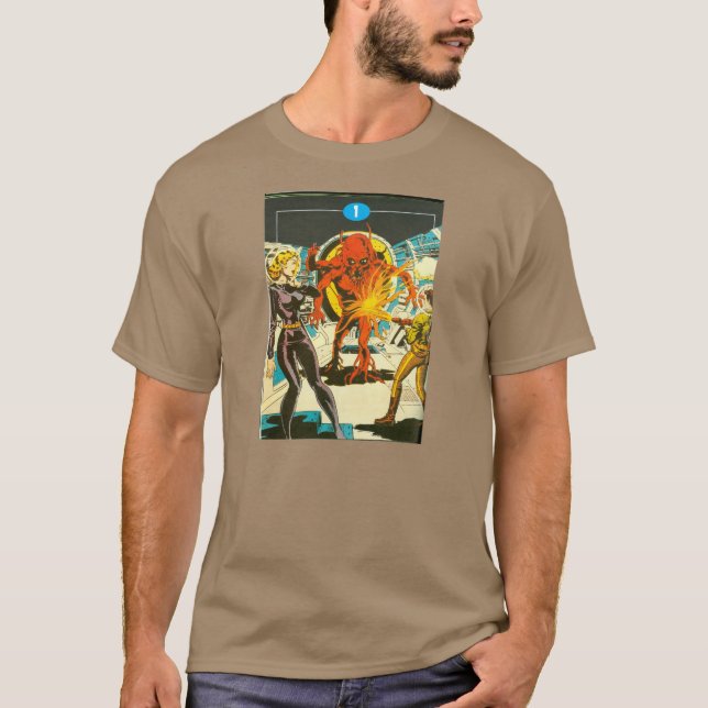 T - Shirt Sci-FI UNHEIMLICHER Comic-Bucheinband (Vorderseite)